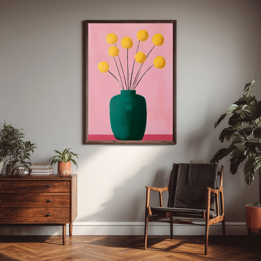 Yellow Flower Print | Modern Botanical Wall Art