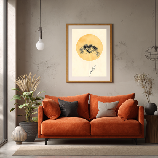 Dandelion Silhouette Wall Art | Modern Nature Print