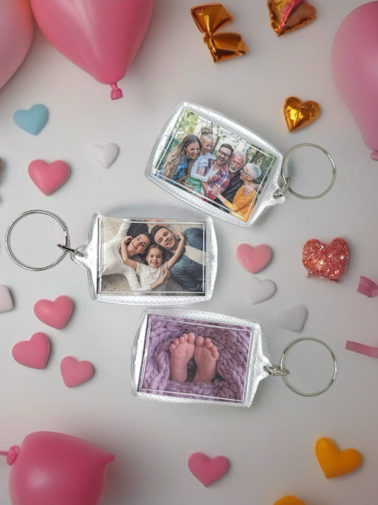 Custom Rectangular Photo Keyrings | Personalised Keychain Gifts