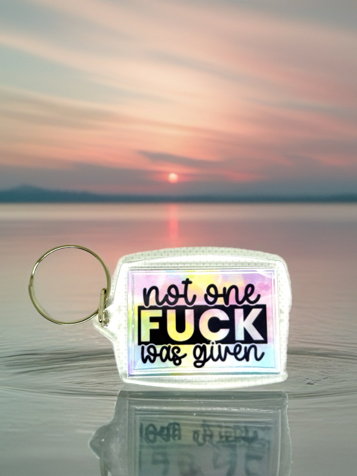 Not One F*ck Was Given | Funny/Rude Acrylic Keyring | Novelty