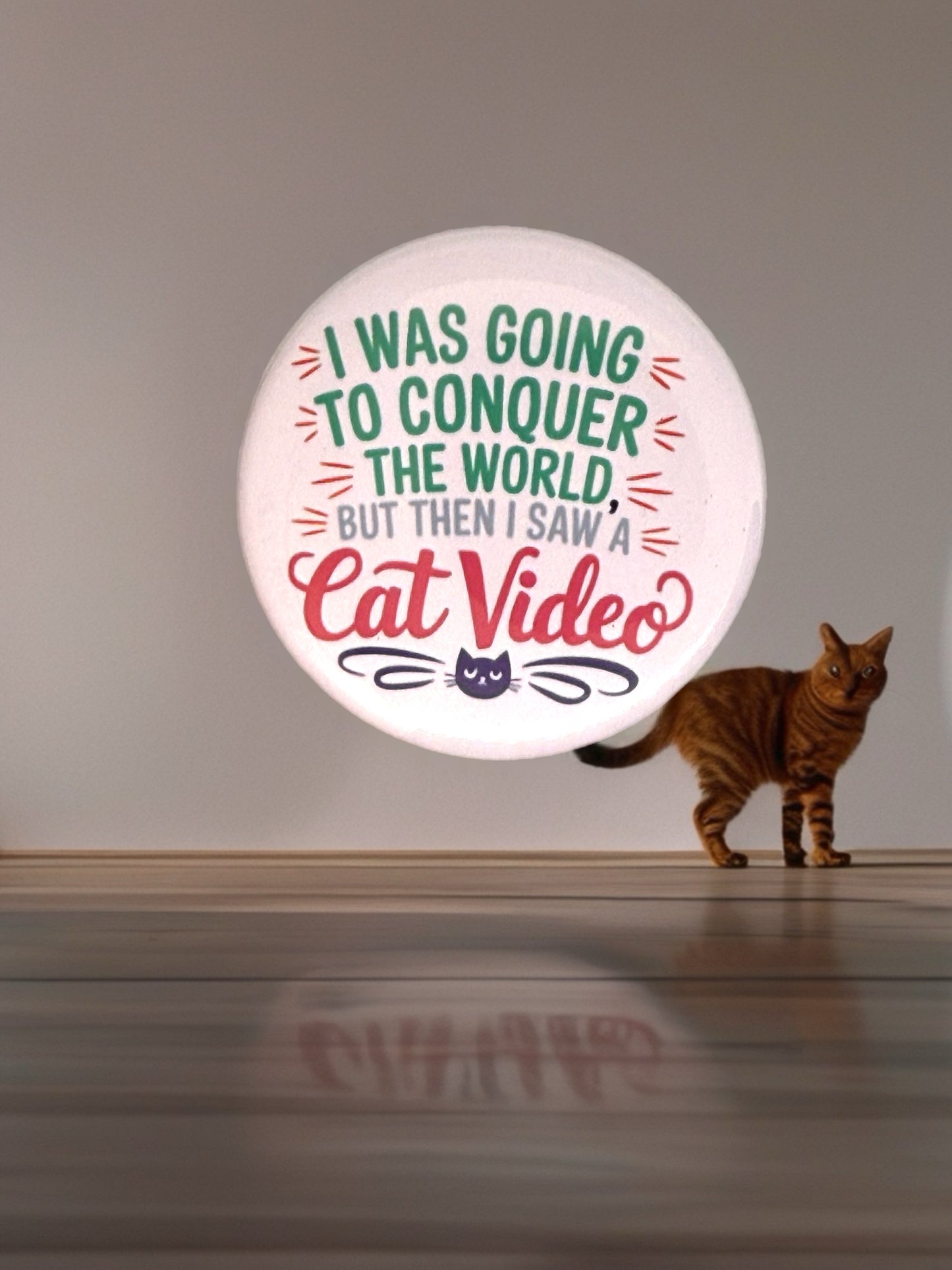 I Was Going to Conquer the World | Pin Badge | Funny | Cat Video