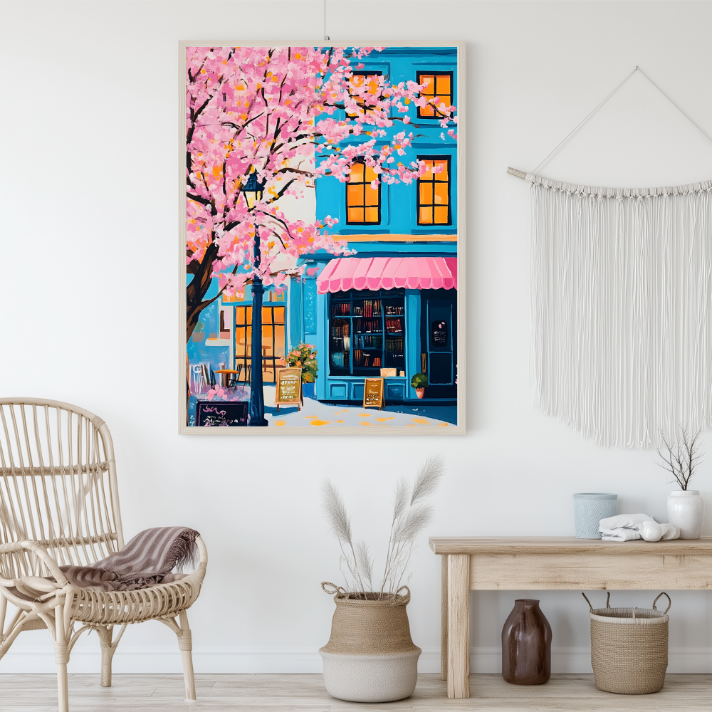 Blue House Wall Print | Modern Art