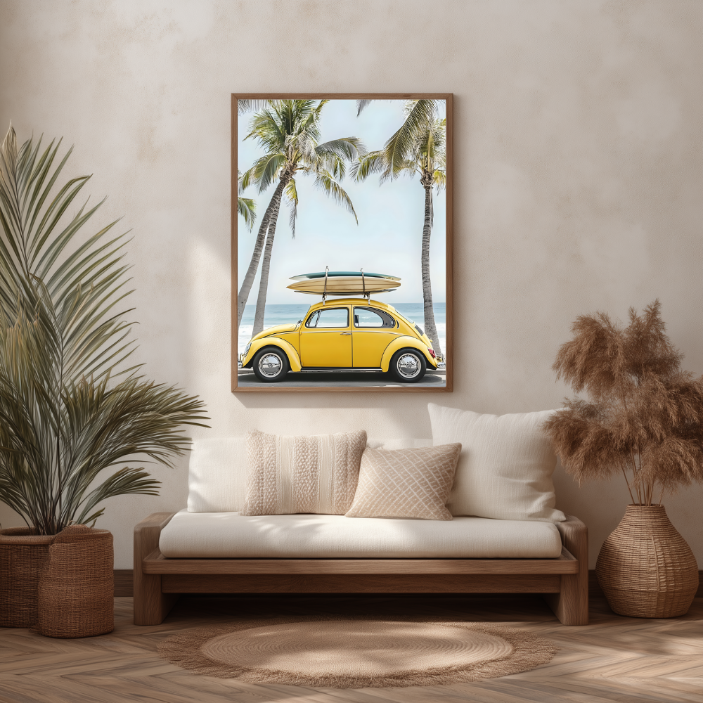 VW Beetle Wall Art | Colourful Modern Print