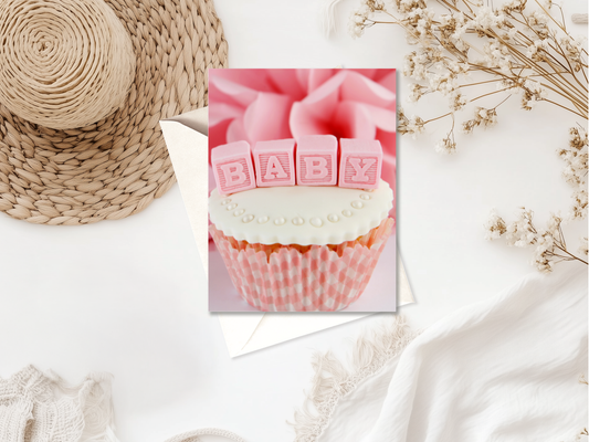 New Baby Card | High Quality Card for Parents & Showers | Girl