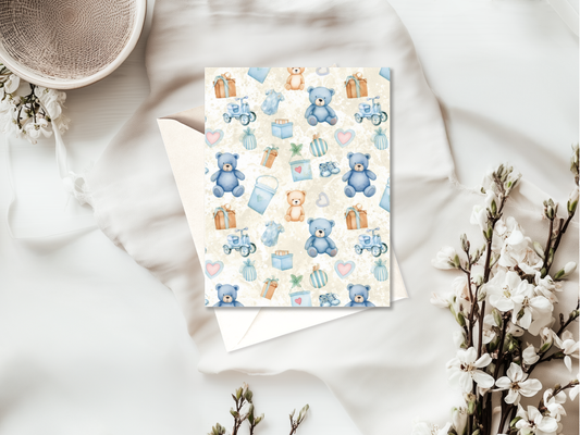 New Baby Card | High Quality Card for Parents & Showers | Boy