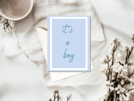 New Baby Card | High Quality Card for Parents & Showers | Boy