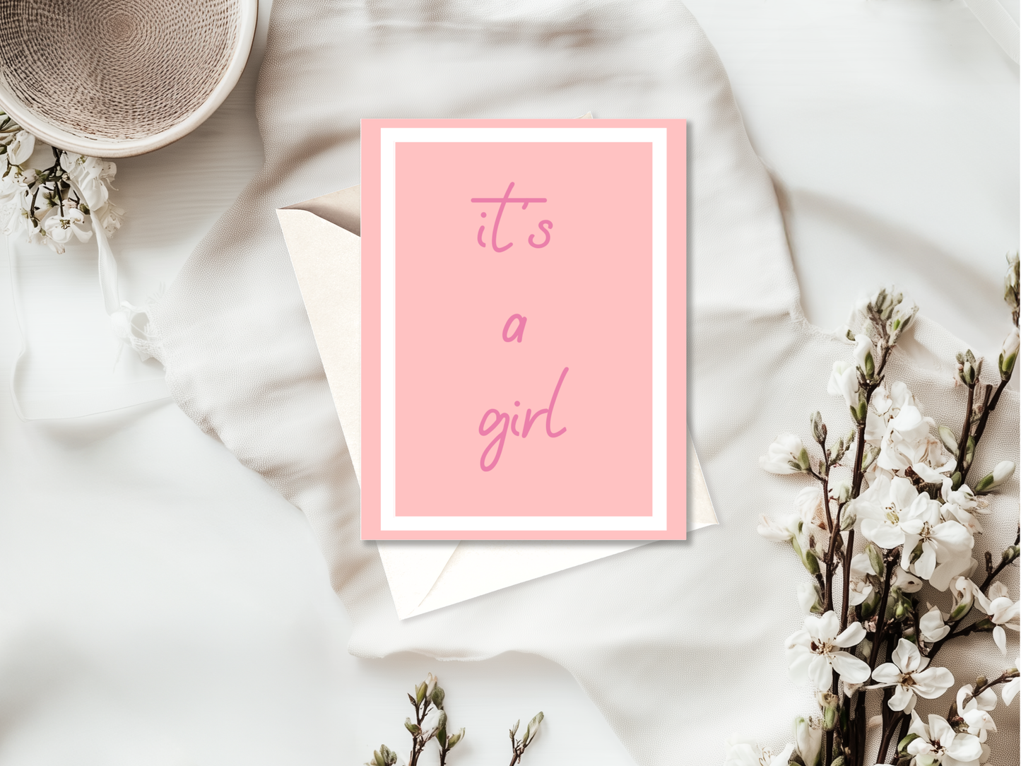 New Baby Card | High Quality Card for Parents & Showers | Girl