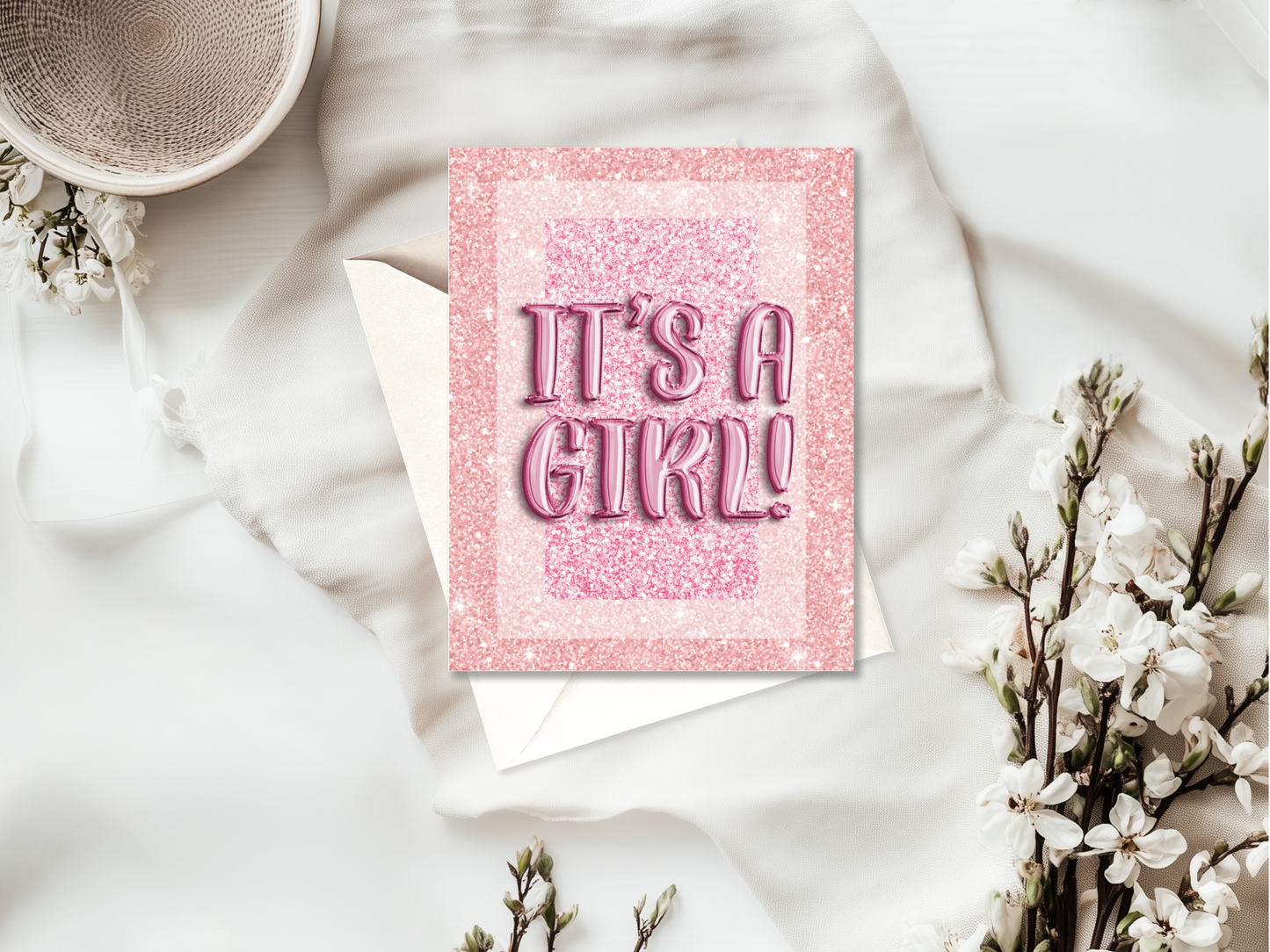 New Baby Card | High Quality Card for Parents & Showers | Girl