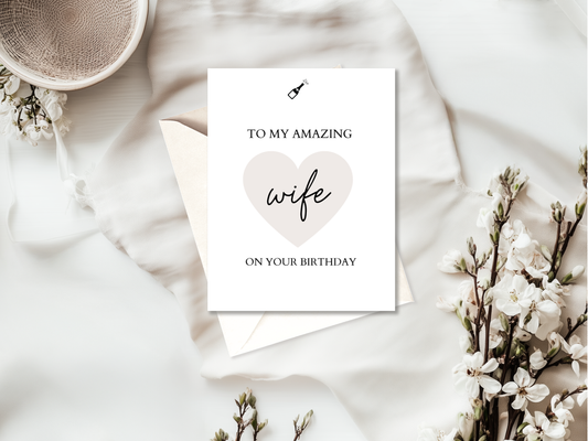 Birthday Card for Wife – Elegant High Quality Greeting Card