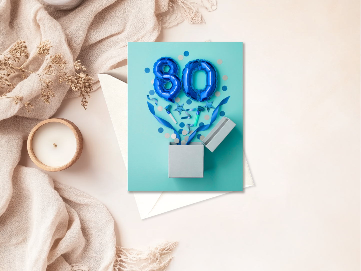 80th Birthday Card | High Quality Greeting for Milestone Celebration