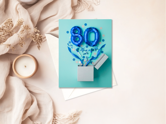 80th Birthday Card | High Quality Greeting for Milestone Celebration