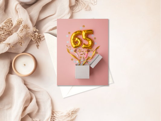 65th Birthday Card | High Quality Greeting for Milestone Celebration