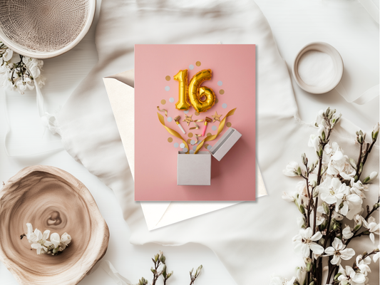 16th Birthday Card | High Quality | Milestone Celebration | Sweet 16