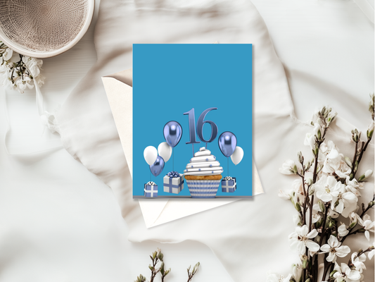 16th Birthday Card | High Quality | Milestone Celebration | Sweet 16