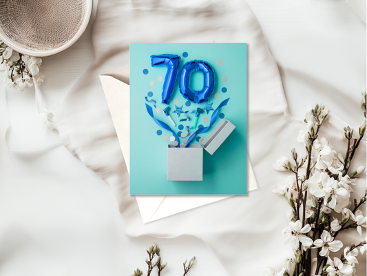 70th Birthday Card | High Quality Greeting for Milestone Celebration