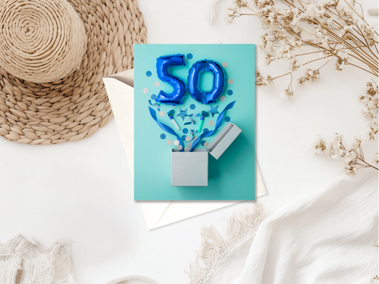 50th Birthday Card | High Quality Greeting for Milestone Celebration