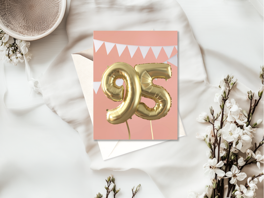 95th Birthday Card | High Quality Greeting for Milestone Celebration