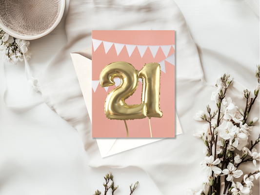 21st Birthday Card – High Quality Greeting for Milestone Celebration