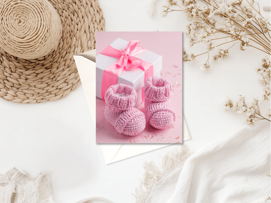 New Baby Card | High Quality Card for Parents & Showers | Girl