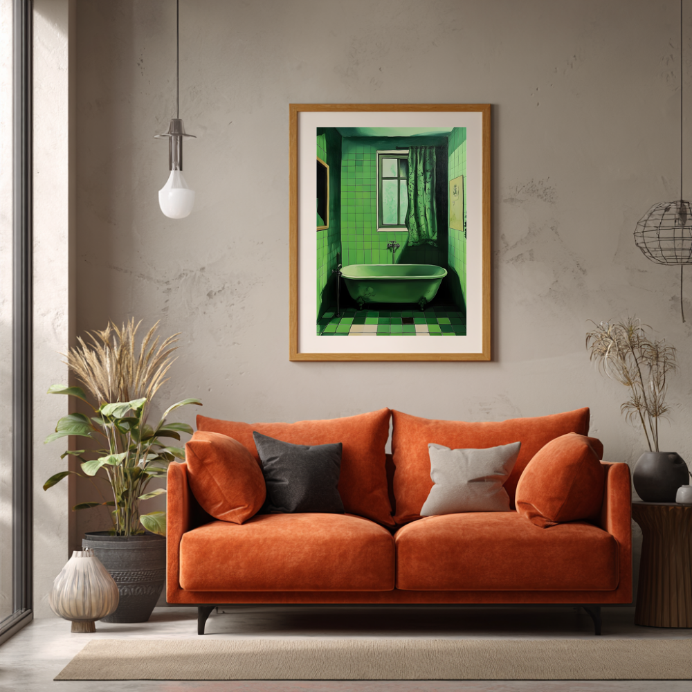 Green Bathroom Wall Art | Colourful Modern Print