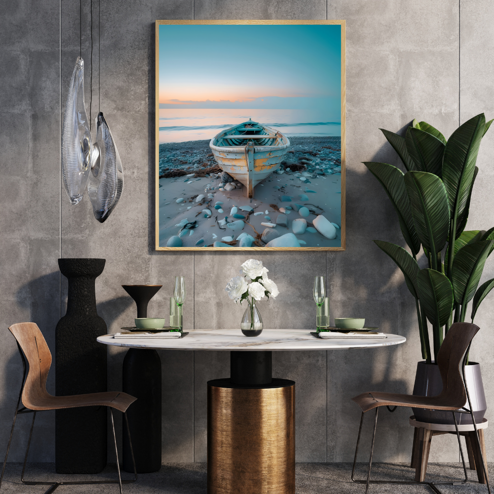 Rowing Boat Wall Art | Colourful Modern Print