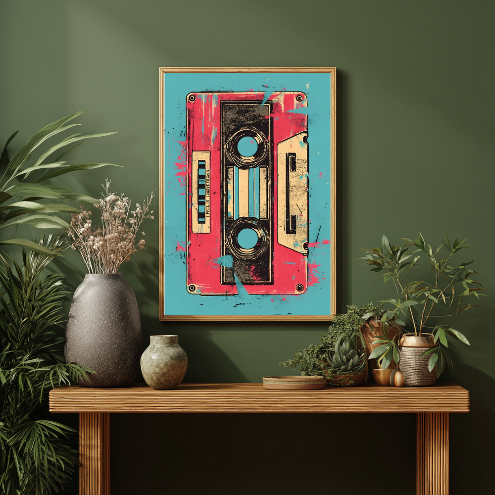 Cassette Wall Art | Colourful Modern Print
