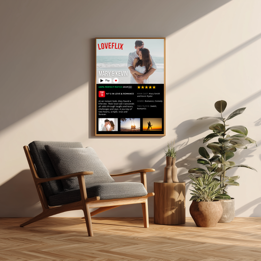 Custom Loveflix Print | Personalised Romantic Poster