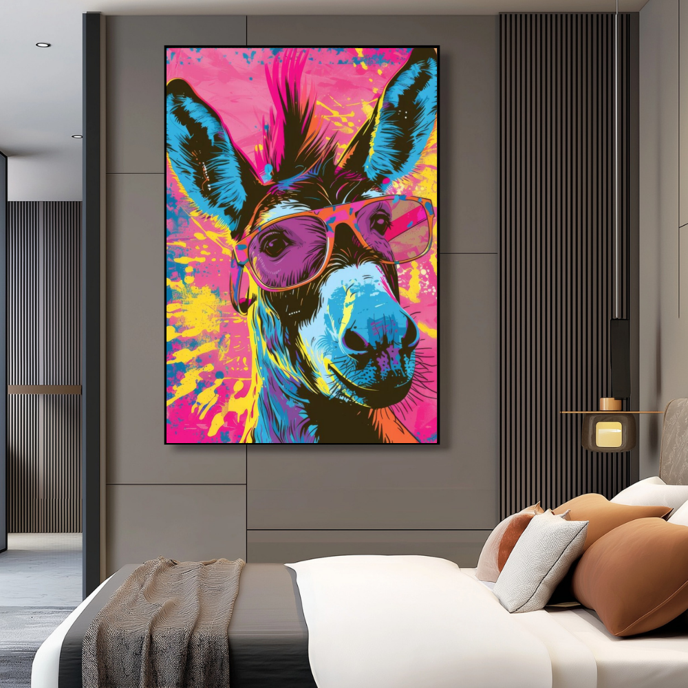 Donkey PopArt Wall Print | Colourful Modern