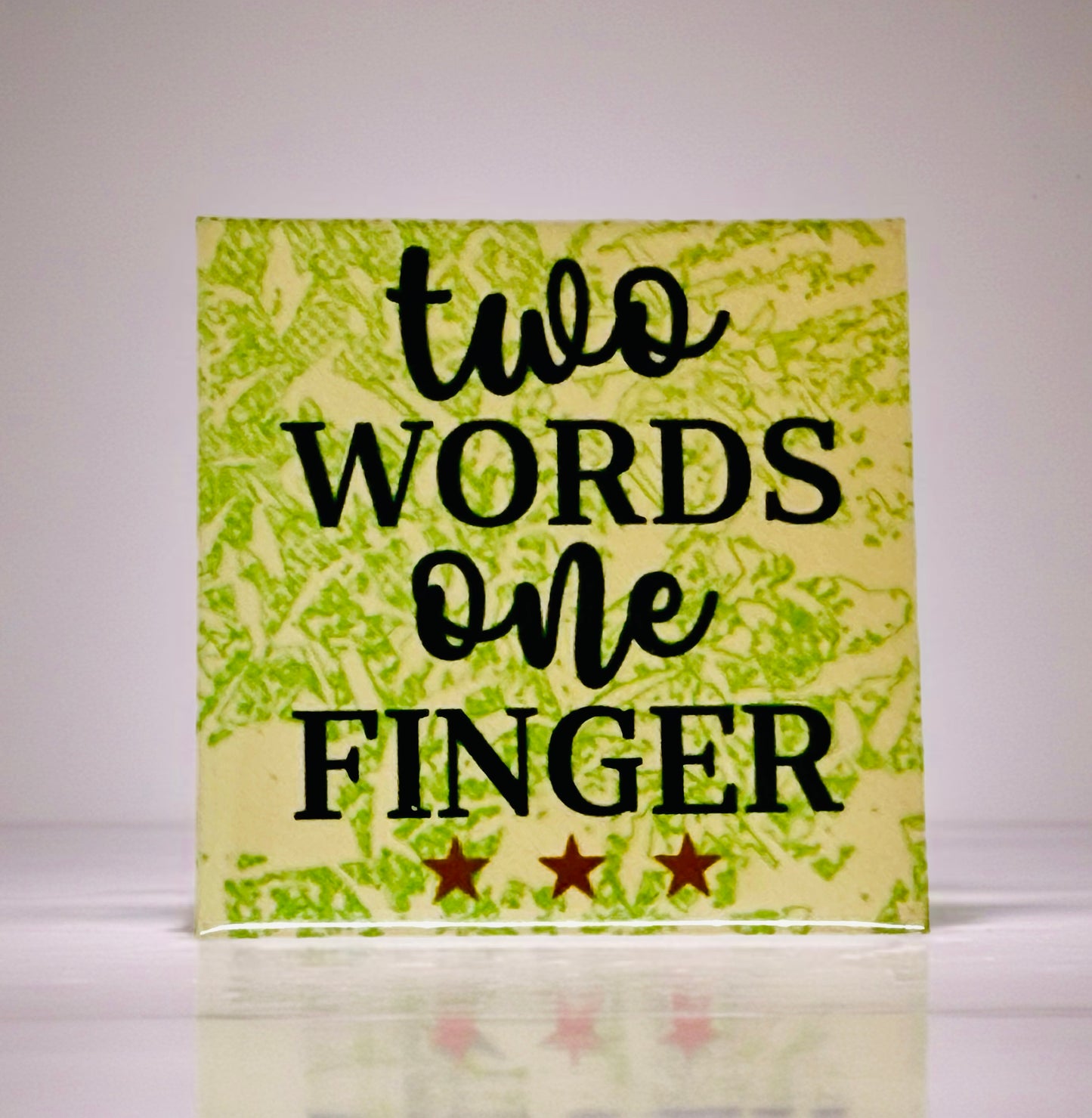 Two Words One Finger Fridge Magnet | Bright Décor