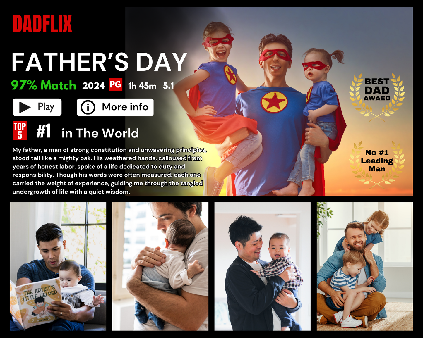 Custom Dadflix Print | Personalised Father’s Day or Birthday Print