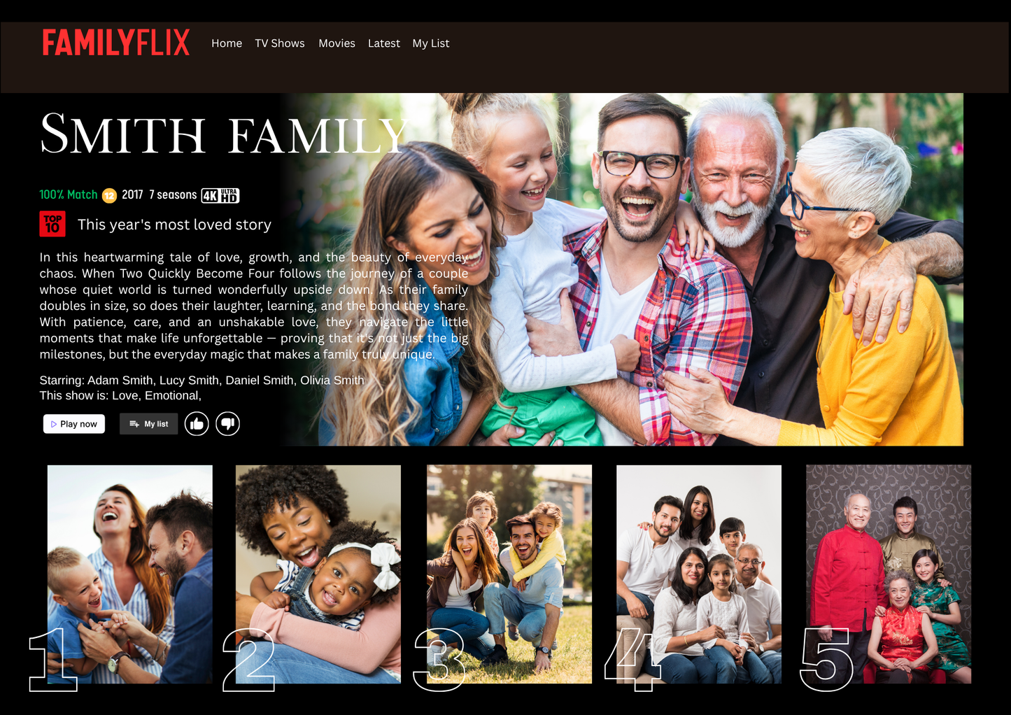 Custom FamilyFlix Print | Personalised Family Print