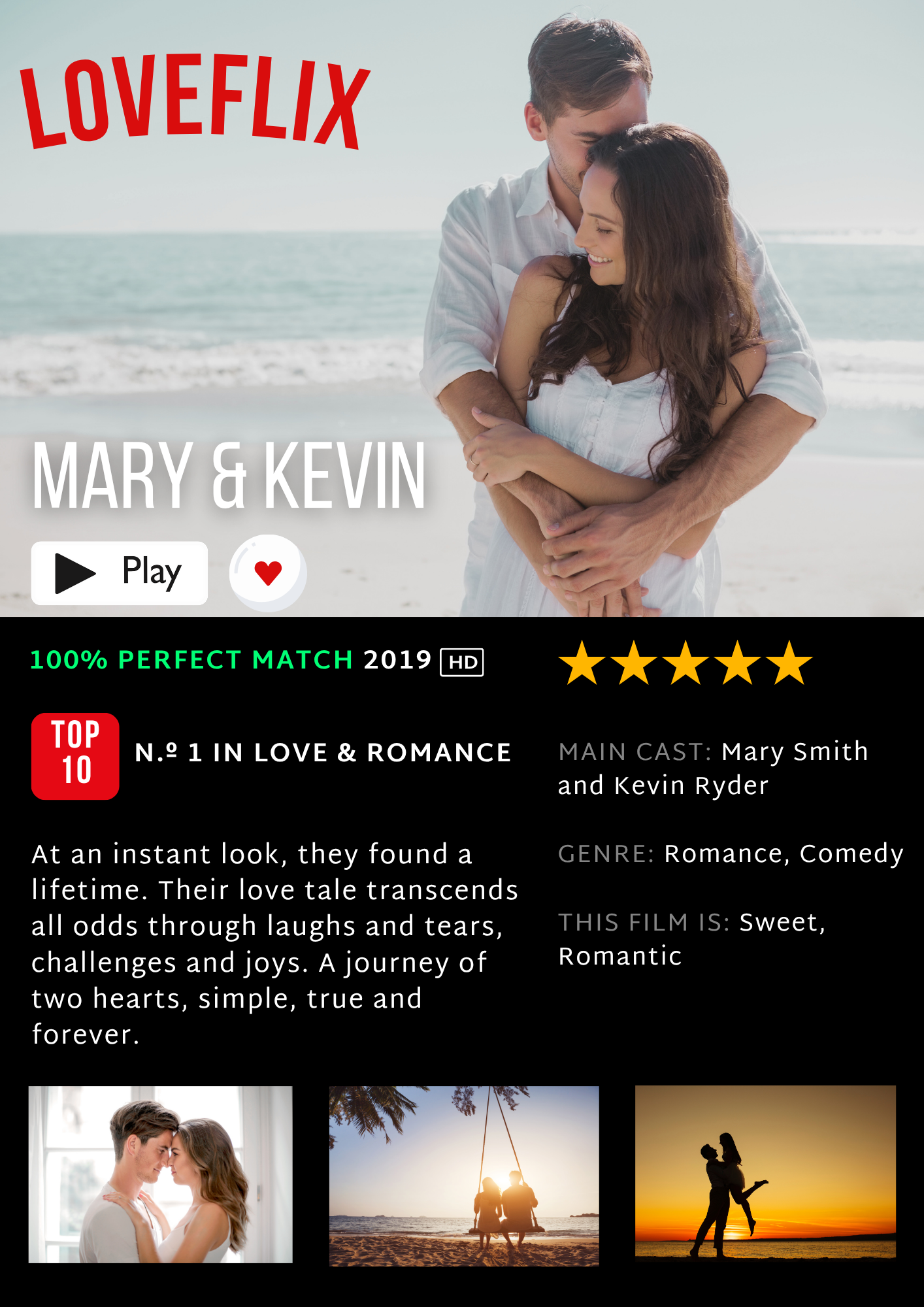 Custom Loveflix Print | Personalised Romantic Poster