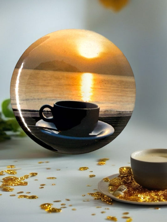 Sunset Coffee Fridge Magnet | Scenic Kitchen Décor