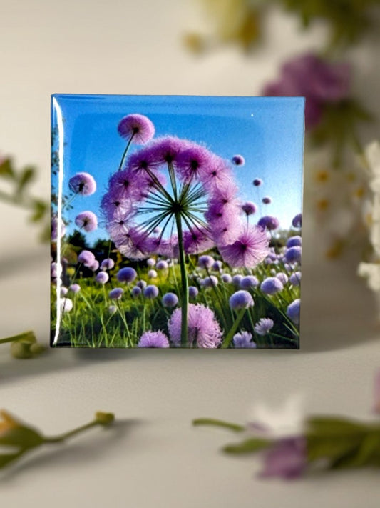 Allium Giganteum Fridge Magnet | Nature Inspired Floral Kitchen Décor
