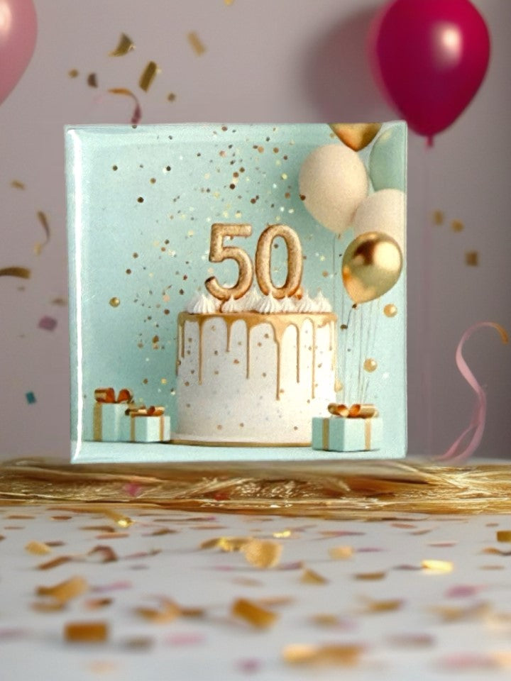 50th Birthday Fridge Magnet | Party Favour & Gift