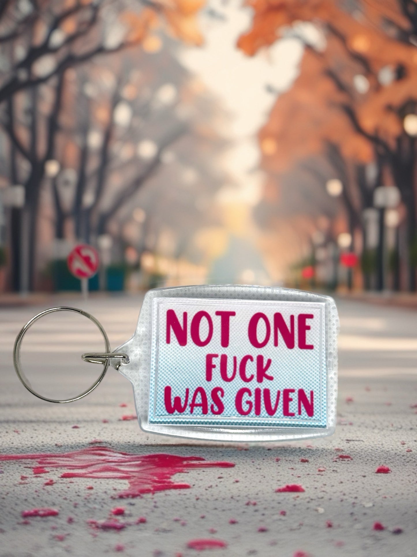 Not One F*ck Was Given | Funny/Rude Acrylic Keyring | Novelty