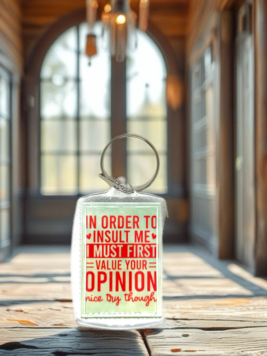 In Order To Insult Me | Funny Sarcastic Acrylic Keyring | Novelty Quote Keychain Gift