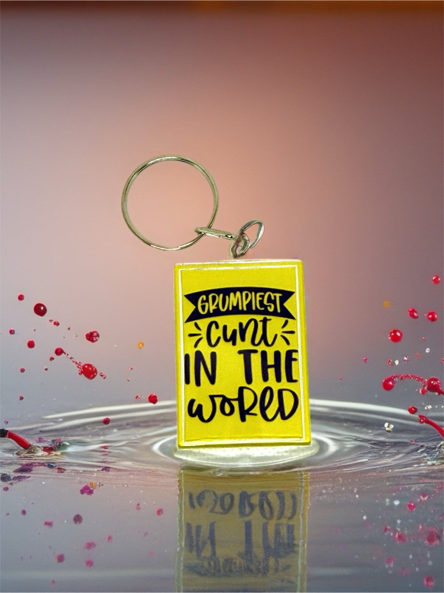 Grumpiest C*unt In The World | Funny/Rude Acrylic Keyring | Novelty