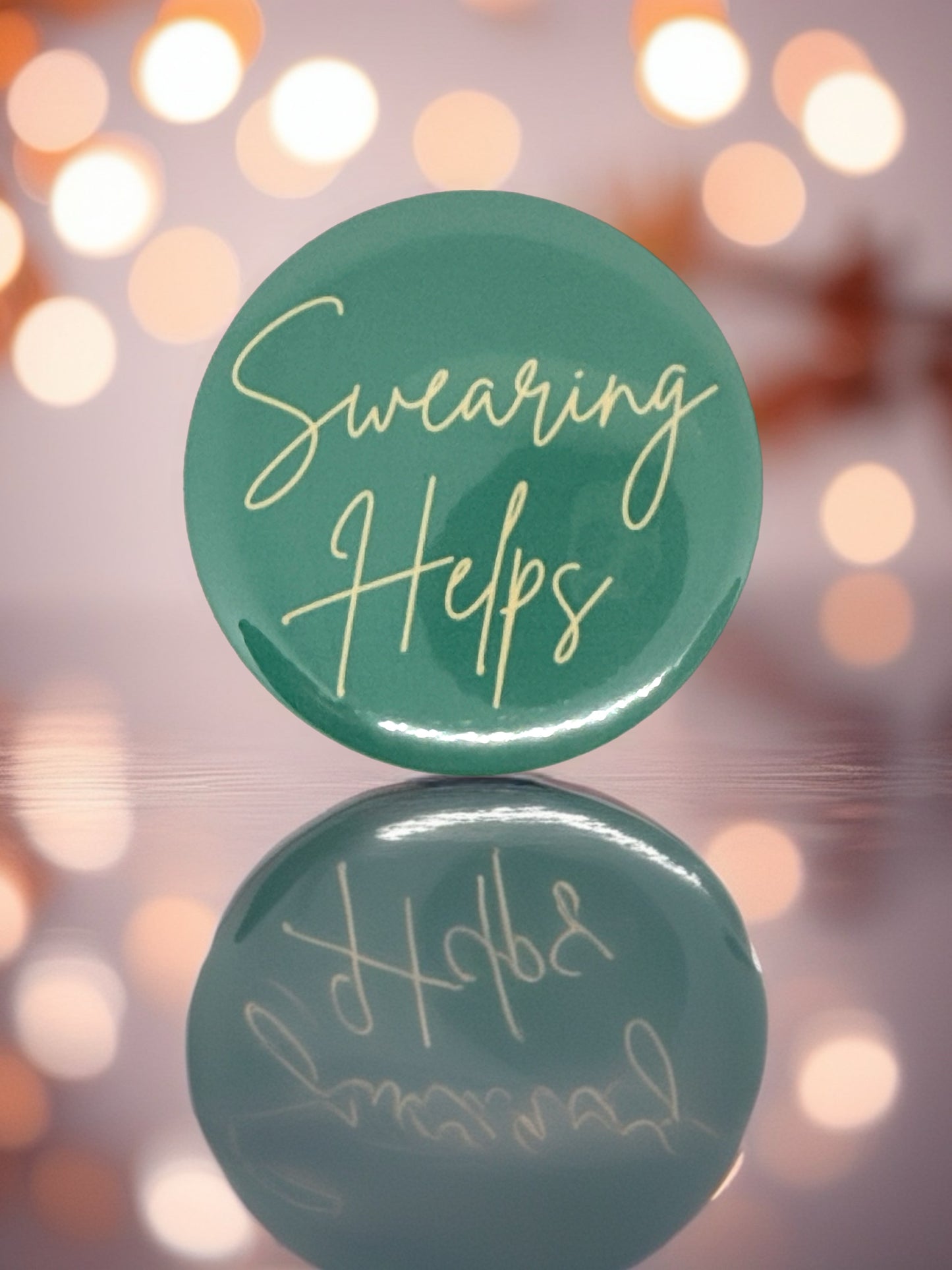 Swearing Helps Pin Badge | Funny Adult Humour Gift