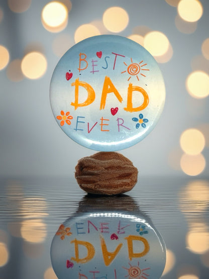 Best Dad Ever Bottle Opener or Pin Badge | Colourful Gift for Dad