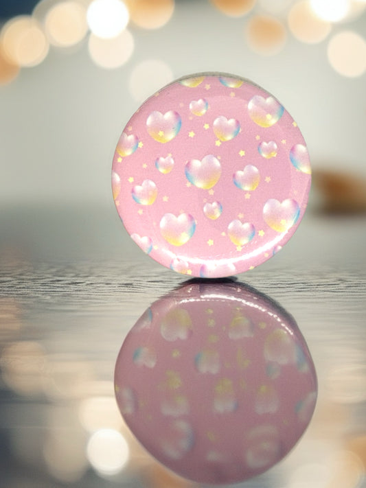 Pink Hearts Pocket Mirror | Cute Compact Makeup Mirror Gift