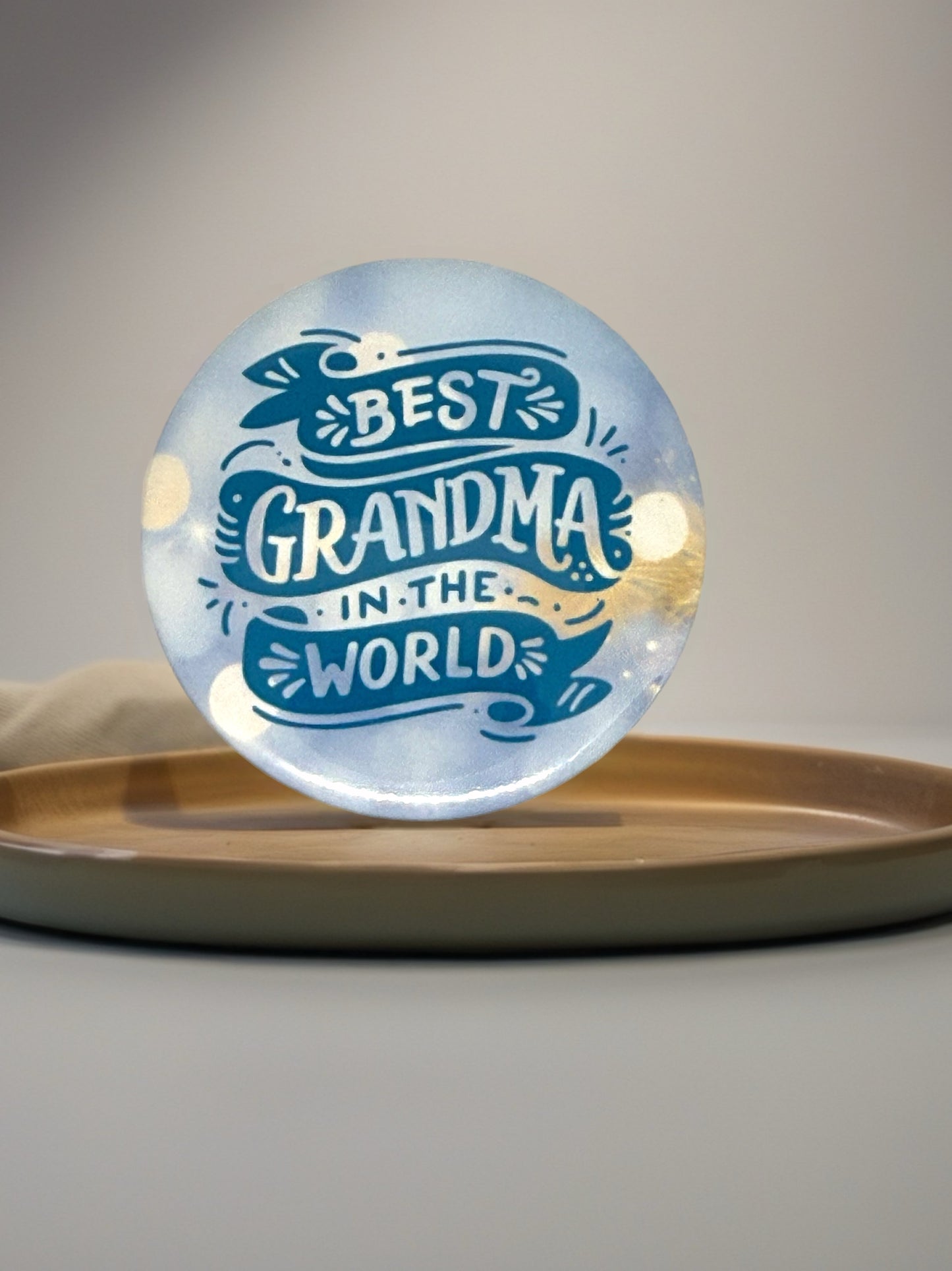 Best Grandma in the World Pocket Mirror or Pin Badge | Grandma Gift