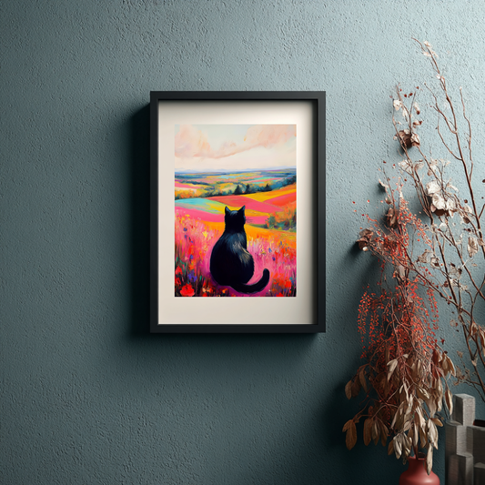 Cat Wall Art | Colourful Modern Print