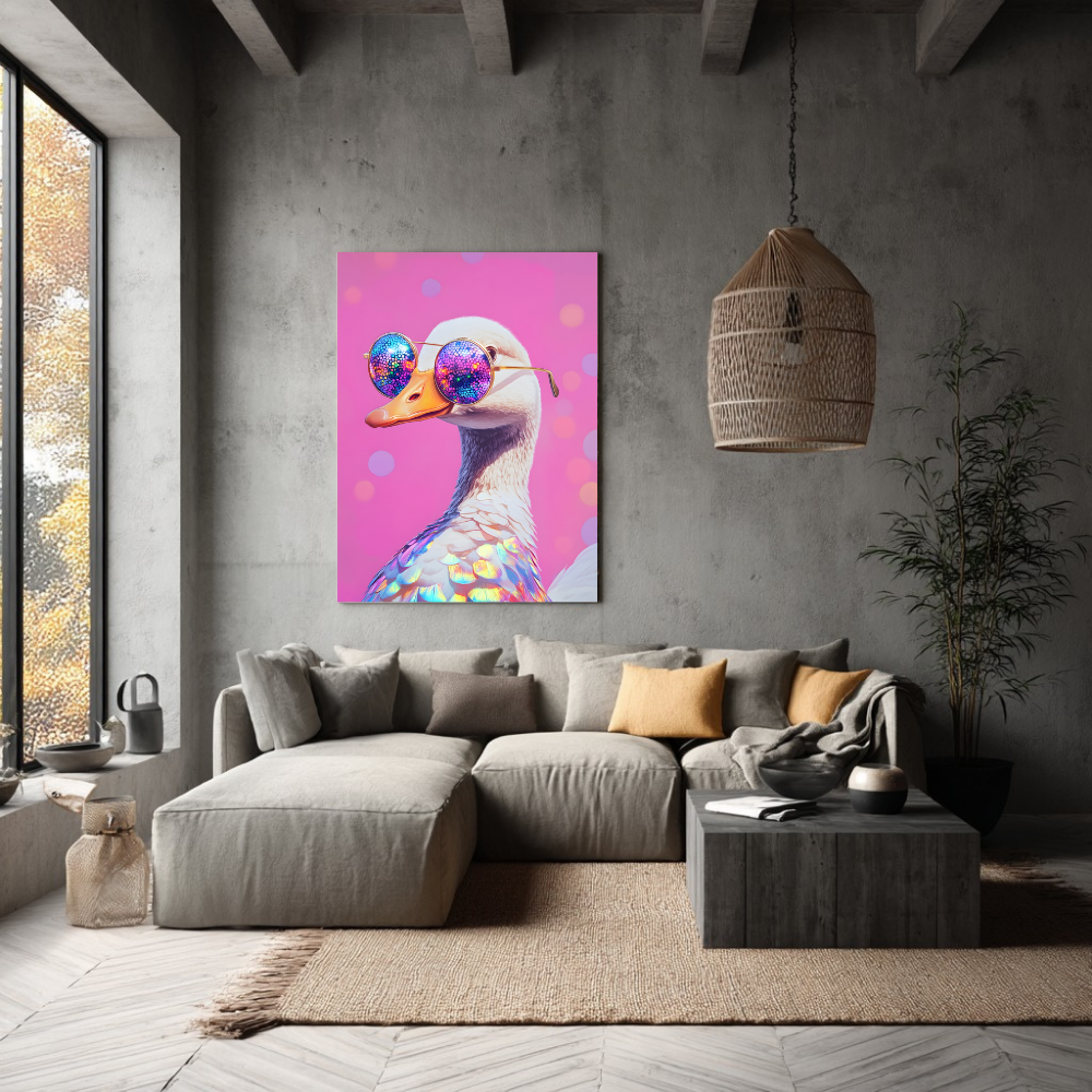 Duck with Sunglasses Wall Art | Colourful Modern Print