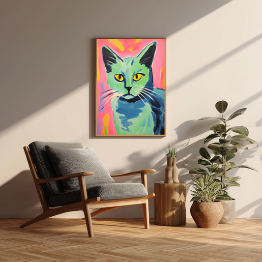 Stunned Cat Print | Modern Art