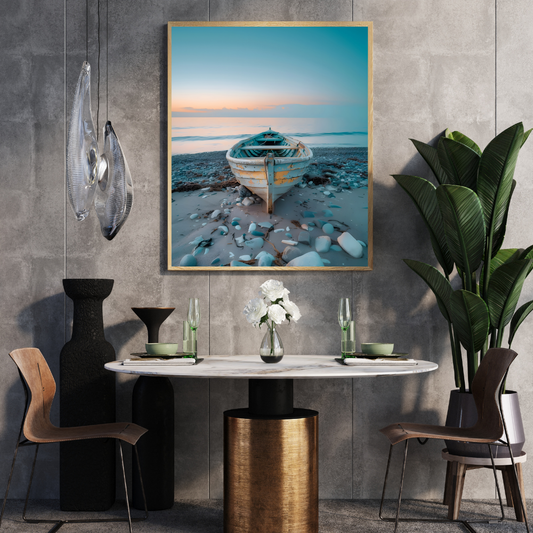Rowing Boat Wall Art | Colourful Modern Print