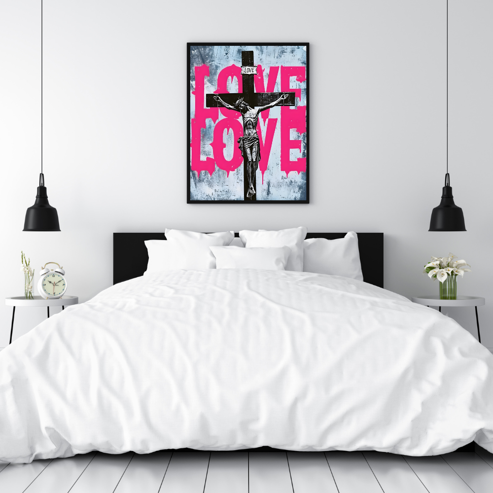 Jesus Love Wall Art | Colourful Modern Print