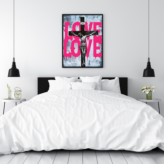 Jesus Love Wall Art | Colourful Modern Print