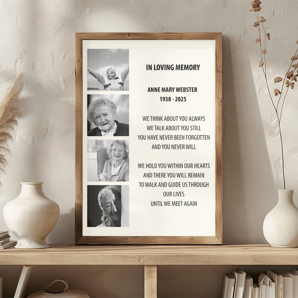 Personalised Memorial Print | In Loving Memory Photo Wall Art