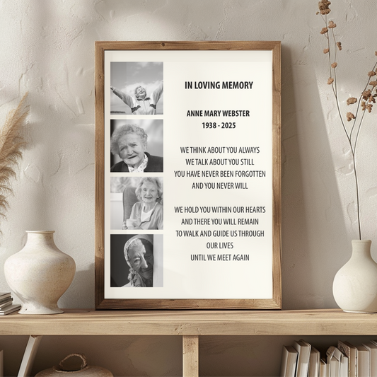 Personalised Memorial Print | In Loving Memory Photo Wall Art